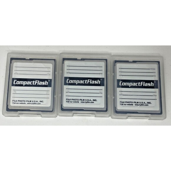Lot of (3) Fujifilm 64MB Compact Flash Memory Card for Digital Cameras etc. NEW - Picture 2 of 2